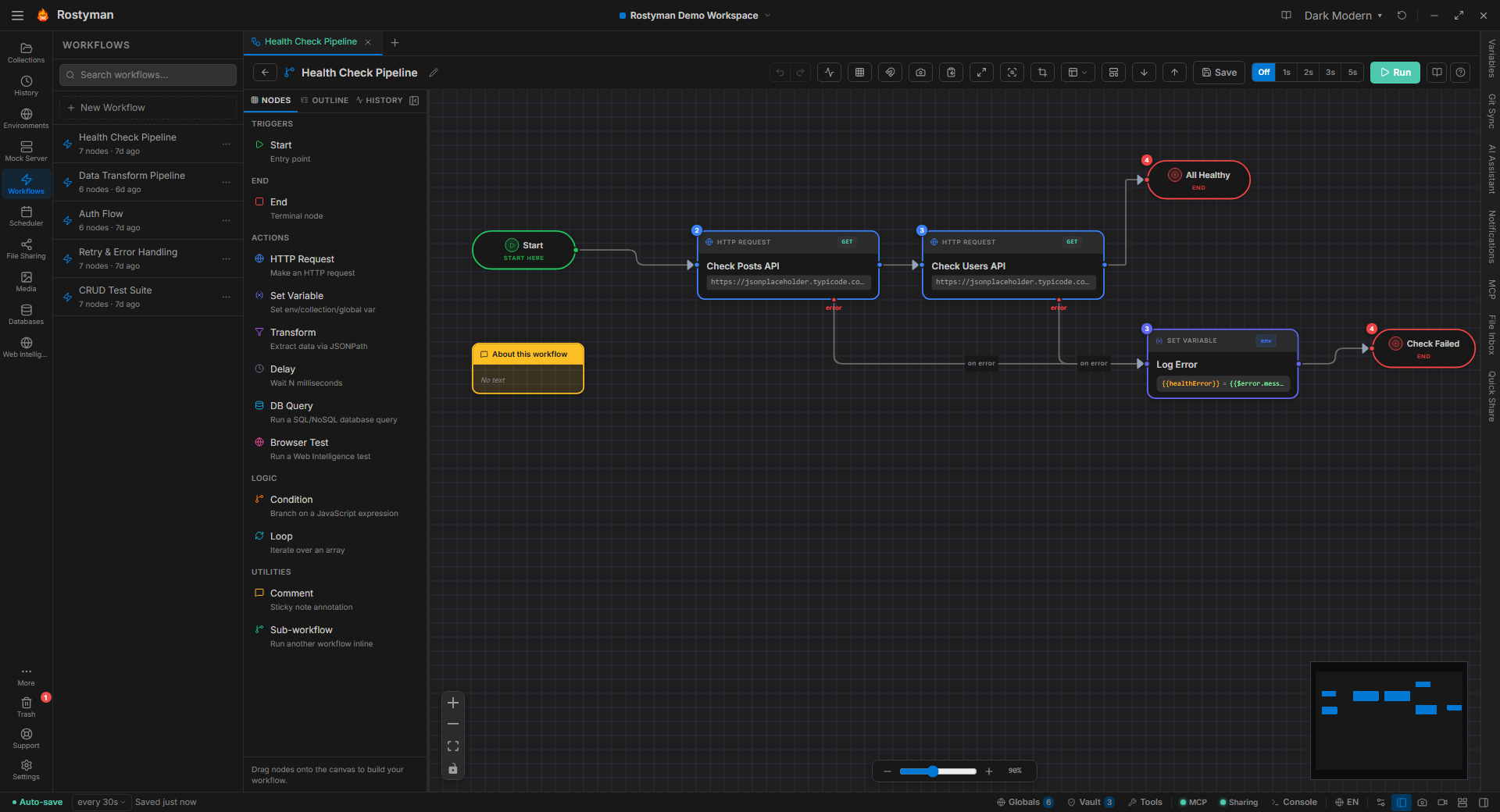 Rostyman visual workflow automation editor